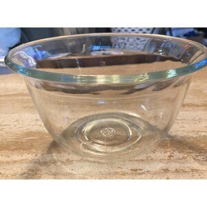 GE General Electric Vintage Glass Mixing Bowl Clear With Logo